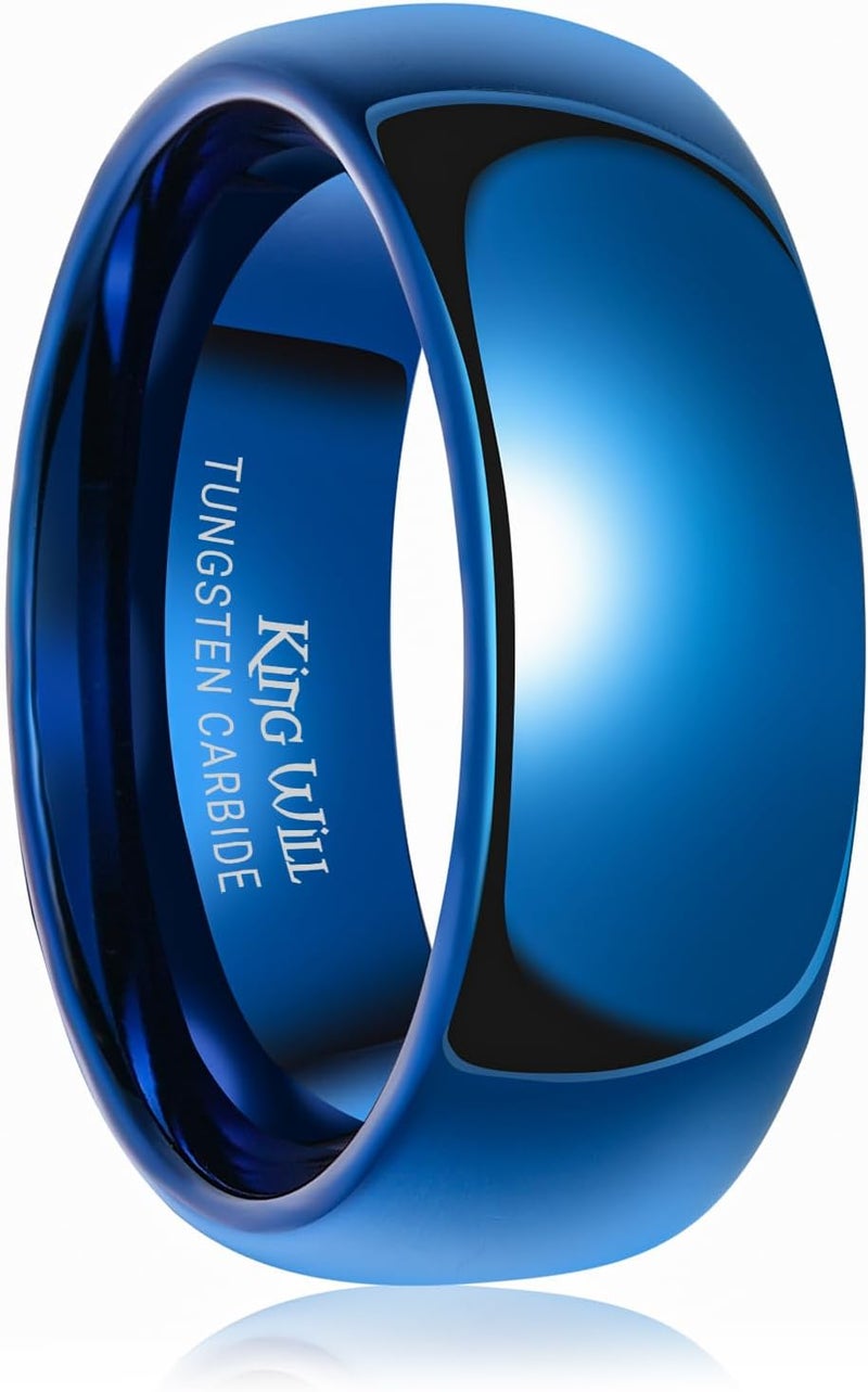 King Will Tungsten Carbide Wedding Band for Men Women Promise Rings for Couples Domed High Polish - Image 1